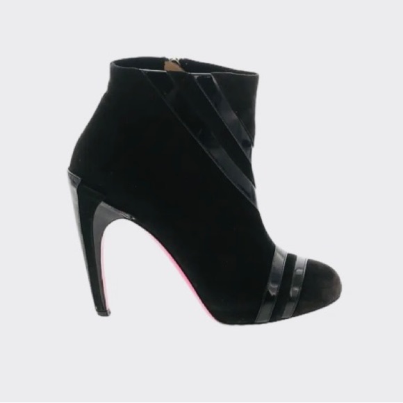 Emanuel Ungaro Black Suede $ Patent Leather Ankle Boots Size 39.5 - Picture 8 of 9